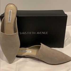 Saks Fifth Avenue Suede Slides - Size 8M
